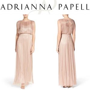 *Adrianna Papell Beaded Maxi Dress Blouson Gown*